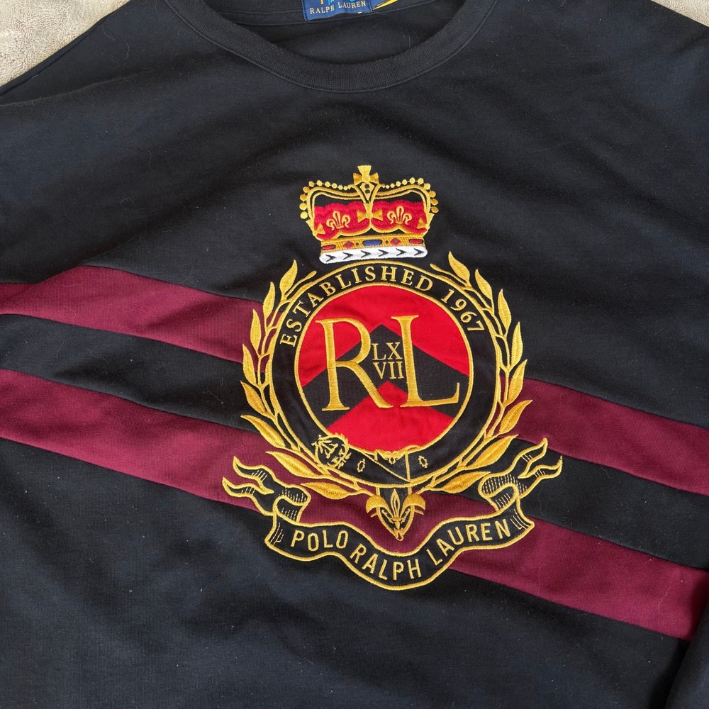 Polo Ralph Lauren Mens XXL Black Crest Graphic Sweatshirt Long Sleeve LSCNM1 - Picture 2 of 7